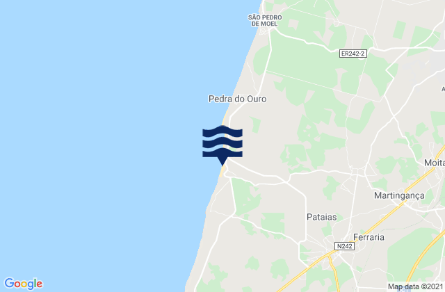 Praia Paredes, Portugalの潮見表地図