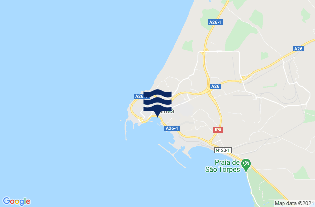 Praia Vasco da Gama, Portugalの潮見表地図
