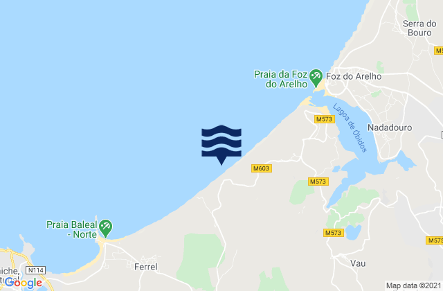 Praia d'El Rei, Portugalの潮見表地図
