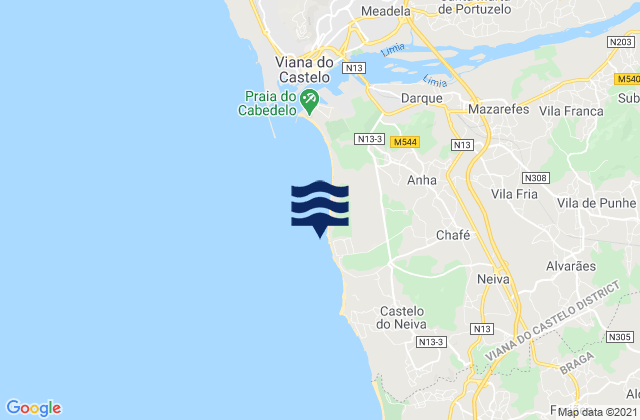 Praia da Amorosa, Portugalの潮見表地図