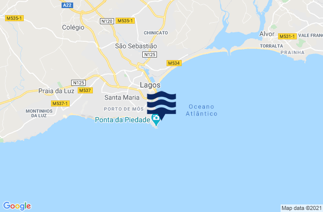 Praia da Ana, Portugalの潮見表地図