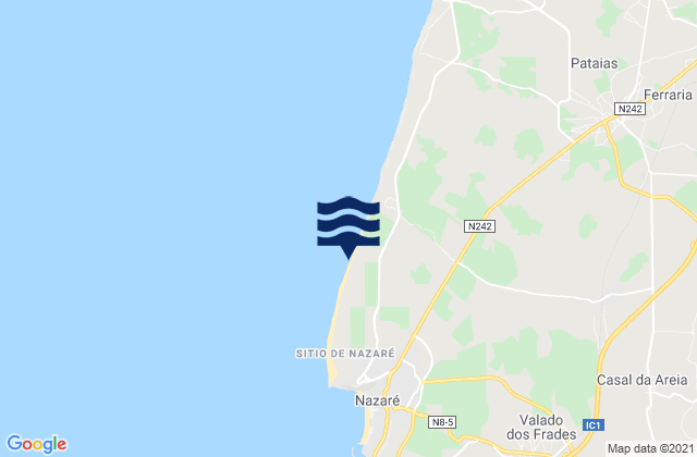 Praia da Areeira, Portugalの潮見表地図