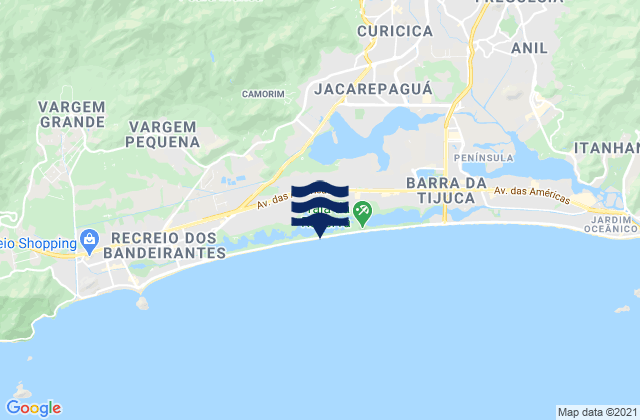 Praia da Barra da Tijuca, Brazilの潮見表地図