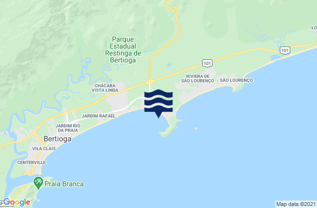 Praia da Bertioga, Brazilの潮見表地図
