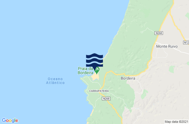 Praia da Bordeira, Portugalの潮見表地図