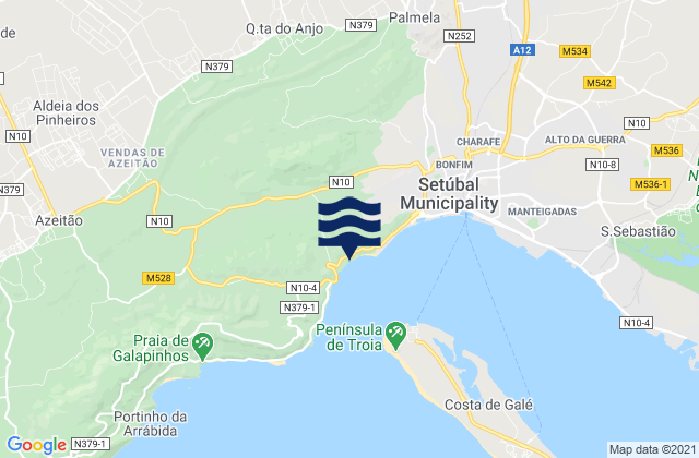 Praia da Comenda, Portugalの潮見表地図