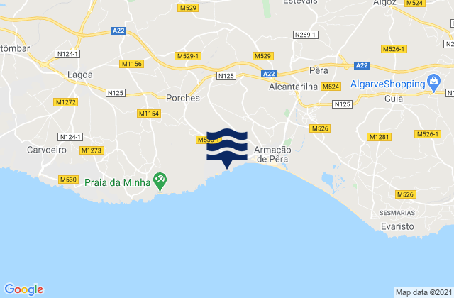 Praia da Cova Redonda, Portugalの潮見表地図