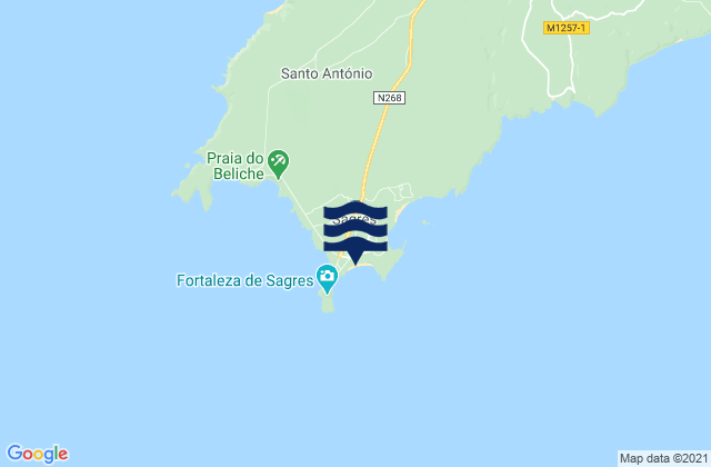 Praia da Mareta, Portugalの潮見表地図