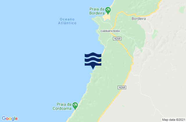 Praia da Pena Furada, Portugalの潮見表地図