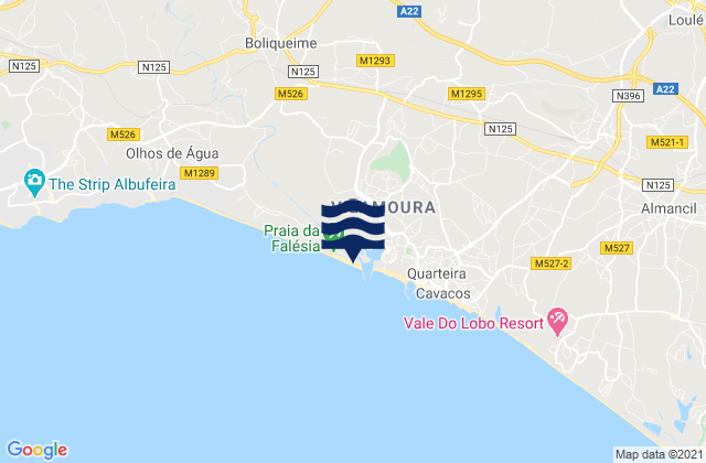 Praia da Rocha Baixinha, Portugalの潮見表地図