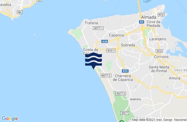 Praia da Saude, Portugalの潮見表地図