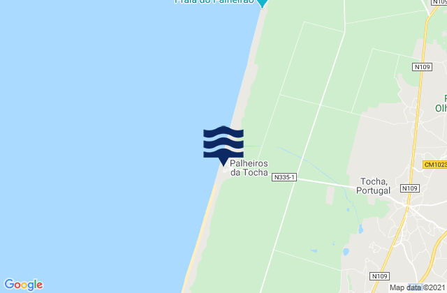 Praia da Tocha, Portugalの潮見表地図