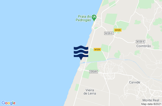 Praia da Vieira, Portugalの潮見表地図