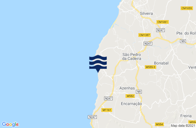Praia das Furnas, Portugalの潮見表地図