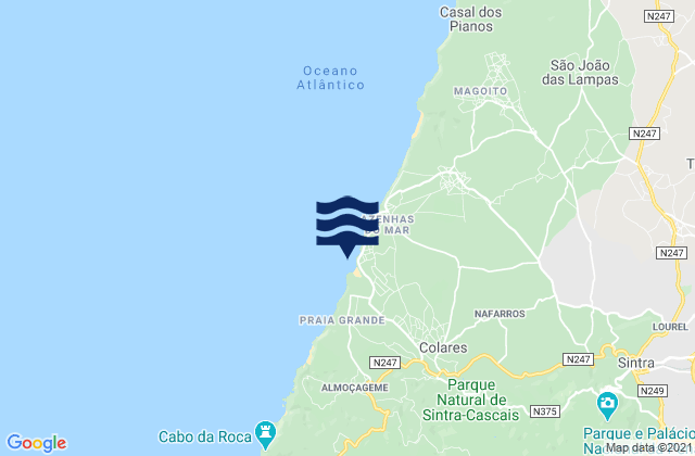 Praia das Maçãs, Portugalの潮見表地図