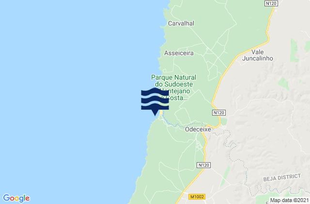 Praia de Adegas, Portugalの潮見表地図