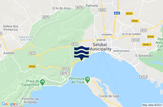 Praia de Albarquel, Portugalの潮見表地図