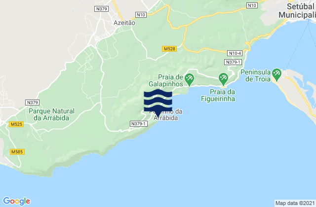 Praia de Alpertuche, Portugalの潮見表地図