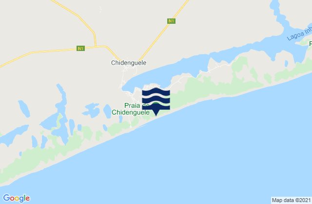 Praia de Chidenguele, Mozambiqueの潮見表地図