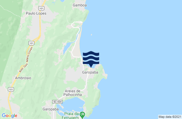 Praia de Garopaba, Brazilの潮見表地図
