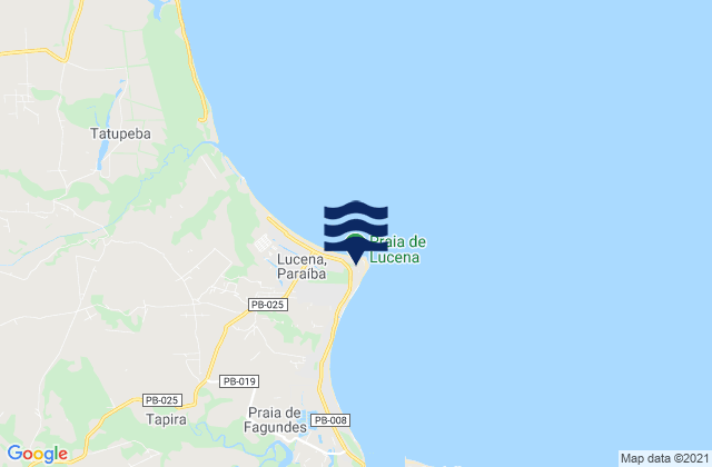 Praia de Lucena, Brazilの潮見表地図