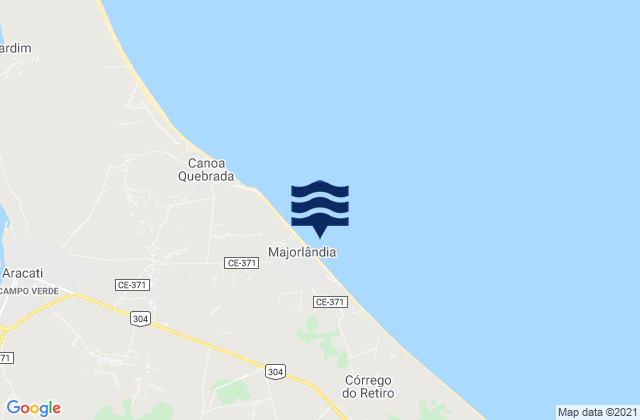 Praia de Majorlândia, Brazilの潮見表地図
