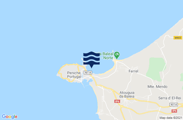 Praia de Peniche de Cima, Portugalの潮見表地図