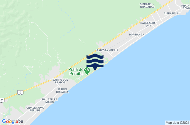 Praia de Peruíbe, Brazilの潮見表地図