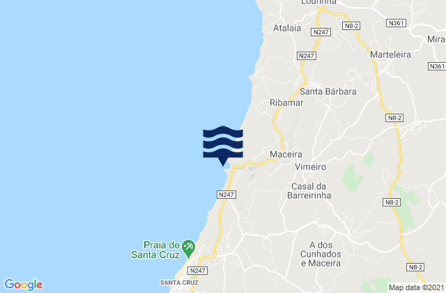 Praia de Porto Novo, Portugalの潮見表地図