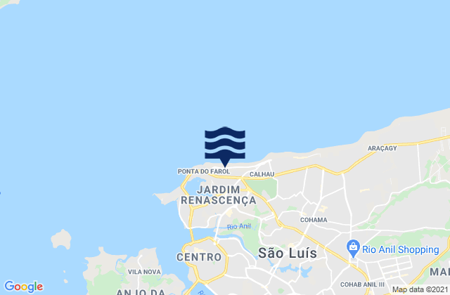 Praia de Sao Marcos, Brazilの潮見表地図