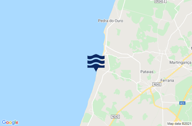 Praia de Vale Furado, Portugalの潮見表地図