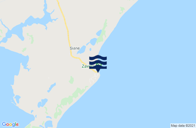 Praia de Zavora, Mozambiqueの潮見表地図
