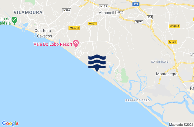 Praia do Anção, Portugalの潮見表地図