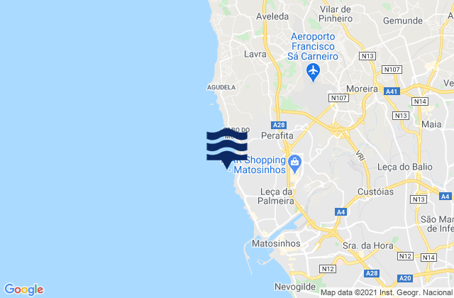 Praia do Aterro, Portugalの潮見表地図