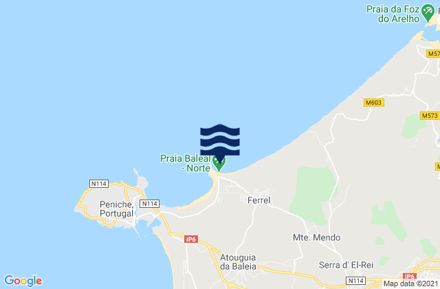 Praia do Baleal, Portugalの潮見表地図