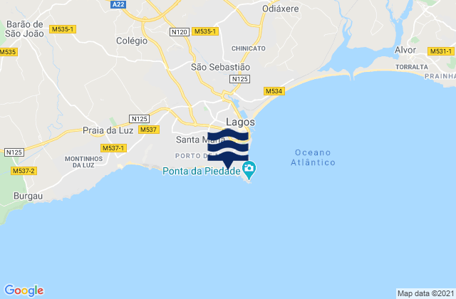 Praia do Canavial, Portugalの潮見表地図