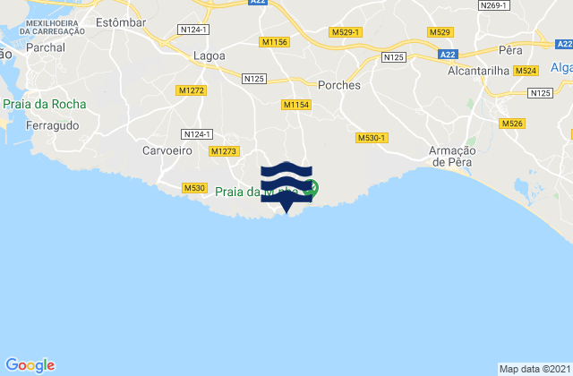 Praia do Carvalho, Portugalの潮見表地図