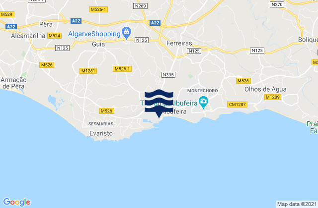 Praia do Cerro, Portugalの潮見表地図
