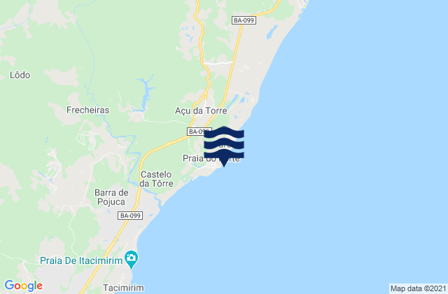 Praia do Forte, Brazilの潮見表地図