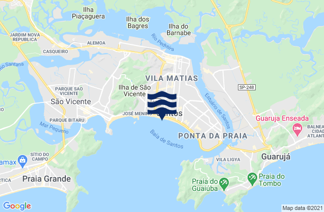 Praia do Gonzaga, Brazilの潮見表地図