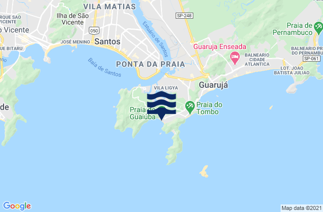 Praia do Guaiuba, Brazilの潮見表地図