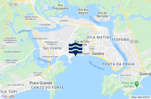 Praia do Itararé, Brazilの潮見表地図