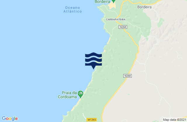 Praia do Mirouço, Portugalの潮見表地図