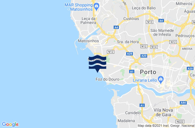 Praia do Molhe, Portugalの潮見表地図