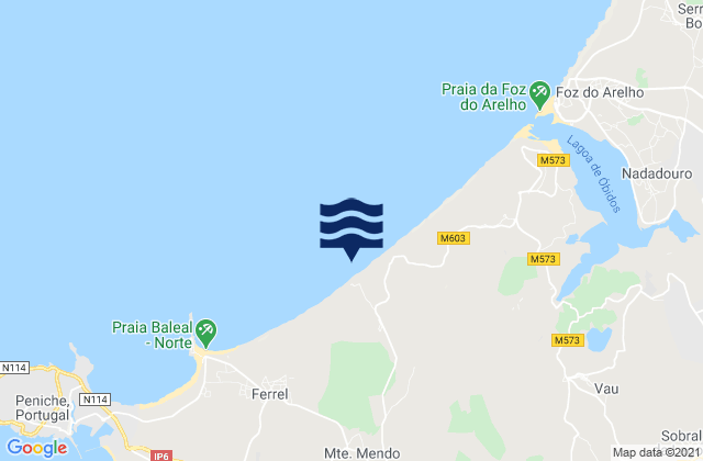 Praia do Pico da Antena, Portugalの潮見表地図
