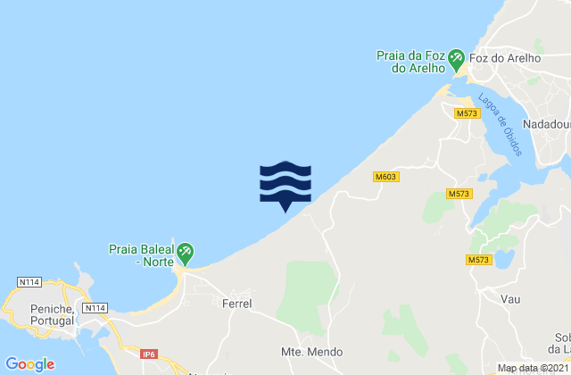 Praia do Pico da Mota, Portugalの潮見表地図