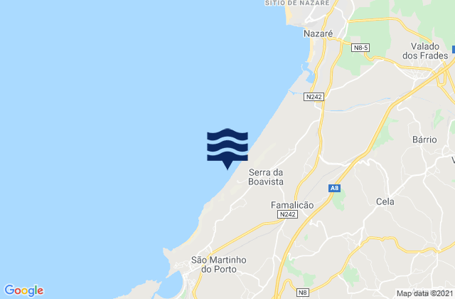 Praia do Salgado, Portugalの潮見表地図