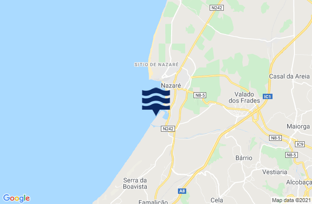 Praia do Sul, Portugalの潮見表地図