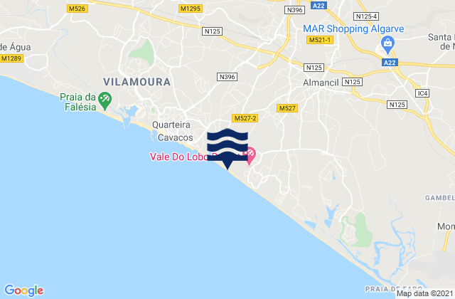 Praia do Trafal, Portugalの潮見表地図