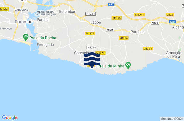 Praia do Vale de Centianes, Portugalの潮見表地図